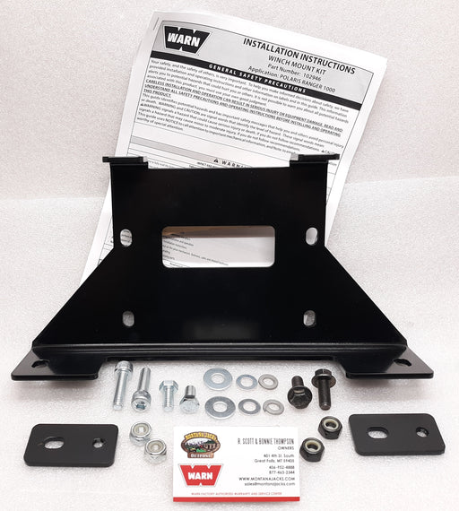 WARN 102946 UTV Winch Mount for 2018-19 Polaris Ranger 1000