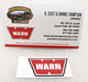 WARN Mini Logo Decal 1 3/4" x 7/8" Red with Silver Background